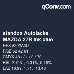 カラーコード: standox Autolacke - MAZDA 27R ink blue | qconv.com