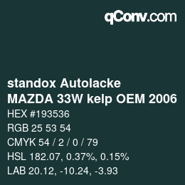 Color code: standox Autolacke - MAZDA 33W kelp OEM 2006 | qconv.com