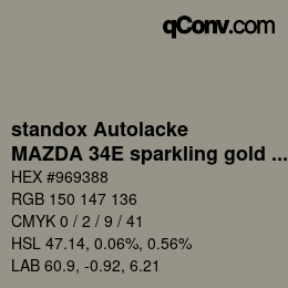 Farbcode: standox Autolacke - MAZDA 34E sparkling gold OEM 2006 | qconv.com