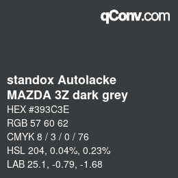 Color code: standox Autolacke - MAZDA 3Z dark grey | qconv.com