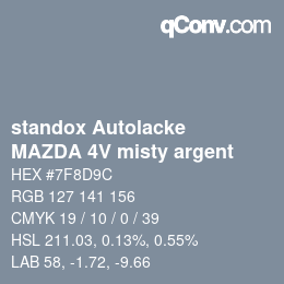 Color code: standox Autolacke - MAZDA 4V misty argent | qconv.com