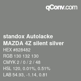 颜色代码: standox Autolacke - MAZDA 4Z silent silver | qconv.com