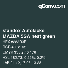 Color code: standox Autolacke - MAZDA 5SA neat green | qconv.com