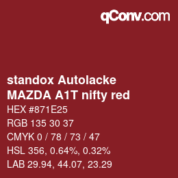 Color code: standox Autolacke - MAZDA A1T nifty red | qconv.com