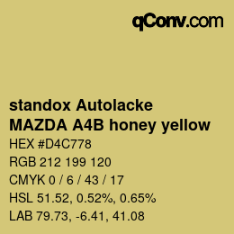 Color code: standox Autolacke - MAZDA A4B honey yellow | qconv.com