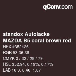 Farbcode: standox Autolacke - MAZDA B5 coral brown red | qconv.com