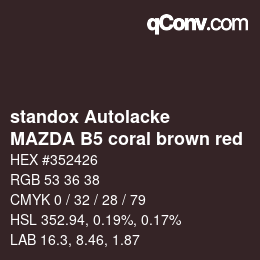 Color code: standox Autolacke - MAZDA B5 coral brown red | qconv.com