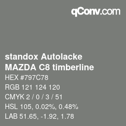 Código de color: standox Autolacke - MAZDA C8 timberline | qconv.com