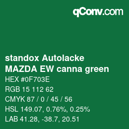 Código de color: standox Autolacke - MAZDA EW canna green | qconv.com