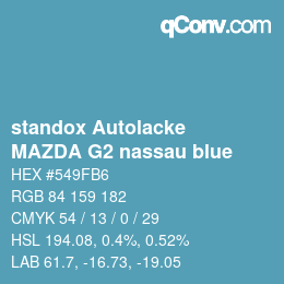 Color code: standox Autolacke - MAZDA G2 nassau blue | qconv.com