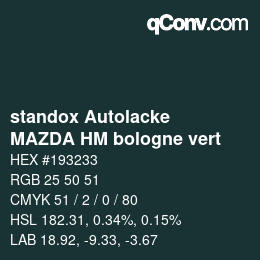 Color code: standox Autolacke - MAZDA HM bologne vert | qconv.com