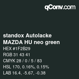 Color code: standox Autolacke - MAZDA HU neo green | qconv.com