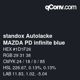 Código de color: standox Autolacke - MAZDA PD infinite blue | qconv.com