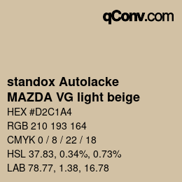 Color code: standox Autolacke - MAZDA VG light beige | qconv.com