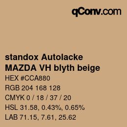 Color code: standox Autolacke - MAZDA VH blyth beige | qconv.com