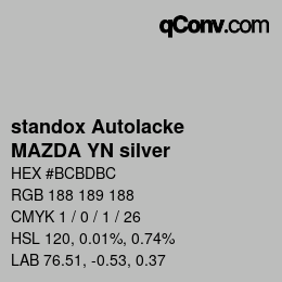 Color code: standox Autolacke - MAZDA YN silver | qconv.com