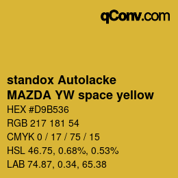 Color code: standox Autolacke - MAZDA YW space yellow | qconv.com