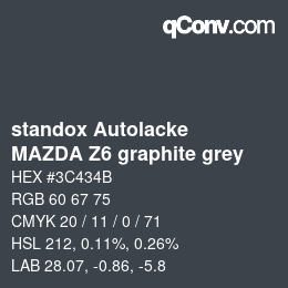 Color code: standox Autolacke - MAZDA Z6 graphite grey | qconv.com