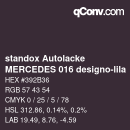Código de color: standox Autolacke - MERCEDES 016 designo-lila | qconv.com