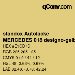 Color code: standox Autolacke - MERCEDES 018 designo-gelb | qconv.com