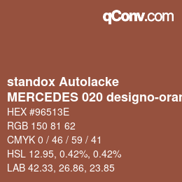 Color code: standox Autolacke - MERCEDES 020 designo-orange | qconv.com