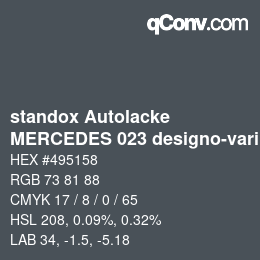 Color code: standox Autolacke - MERCEDES 023 designo-varicolor II | qconv.com