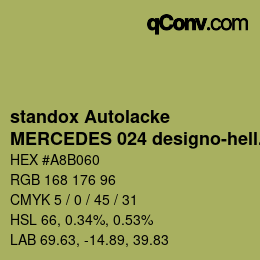 Código de color: standox Autolacke - MERCEDES 024 designo-hellgruen | qconv.com