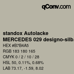 Código de color: standox Autolacke - MERCEDES 029 designo-silber | qconv.com