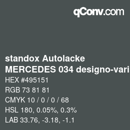 Color code: standox Autolacke - MERCEDES 034 designo-varicolor 3 | qconv.com