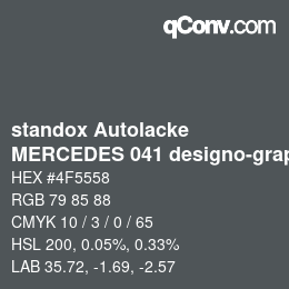 Color code: standox Autolacke - MERCEDES 041 designo-graphitgruen | qconv.com