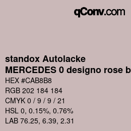 カラーコード: standox Autolacke - MERCEDES 0 designo rose baby OEM 2006 | qconv.com