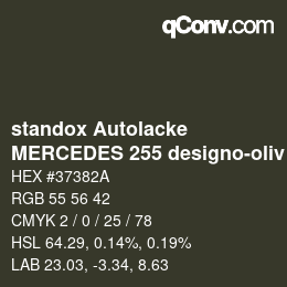 Color code: standox Autolacke - MERCEDES 255 designo-oliv | qconv.com