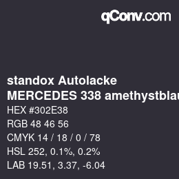 Color code: standox Autolacke - MERCEDES 338 amethystblau | qconv.com