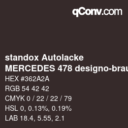 Código de color: standox Autolacke - MERCEDES 478 designo-braun | qconv.com