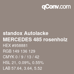 Código de color: standox Autolacke - MERCEDES 485 rosenholz | qconv.com