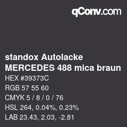 Color code: standox Autolacke - MERCEDES 488 mica braun | qconv.com