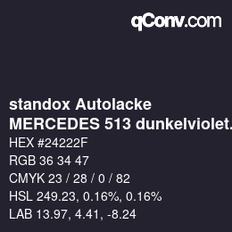 Code couleur: standox Autolacke - MERCEDES 513 dunkelviolett | qconv.com