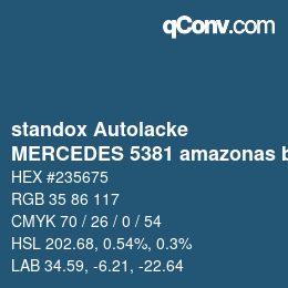 Farbcode: standox Autolacke - MERCEDES 5381 amazonas blau | qconv.com