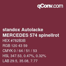 Color code: standox Autolacke - MERCEDES 574 spinellrot | qconv.com