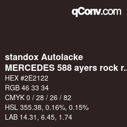 Color code: standox Autolacke - MERCEDES 588 ayers rock red | qconv.com