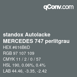 Color code: standox Autolacke - MERCEDES 747 perlitgrau | qconv.com