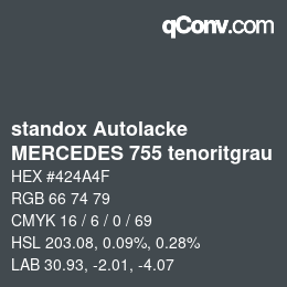 カラーコード: standox Autolacke - MERCEDES 755 tenoritgrau | qconv.com