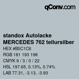 カラーコード: standox Autolacke - MERCEDES 762 tellursilber | qconv.com