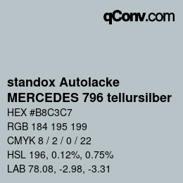 Color code: standox Autolacke - MERCEDES 796 tellursilber | qconv.com