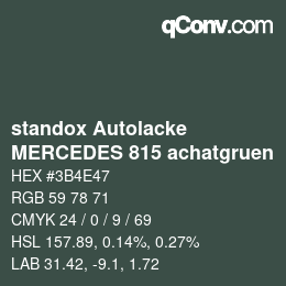 Color code: standox Autolacke - MERCEDES 815 achatgruen | qconv.com