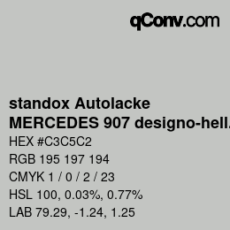 Código de color: standox Autolacke - MERCEDES 907 designo-hellsilber | qconv.com