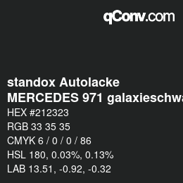 Color code: standox Autolacke - MERCEDES 971 galaxieschwarz | qconv.com