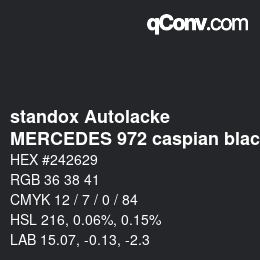 カラーコード: standox Autolacke - MERCEDES 972 caspian black | qconv.com