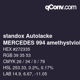 カラーコード: standox Autolacke - MERCEDES 994 amethystviolett | qconv.com