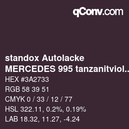 Código de color: standox Autolacke - MERCEDES 995 tanzanitviolett | qconv.com